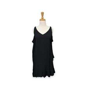 CatchMe Flare Sleeve Cold Shoulder Black Mini Dress Size M Medium Gypsy